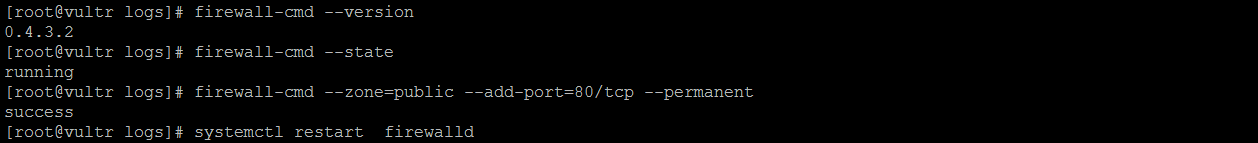 VULTR的VPS在centos 7.3的操作系统中出现网站无法访问 80端口被firewall禁止