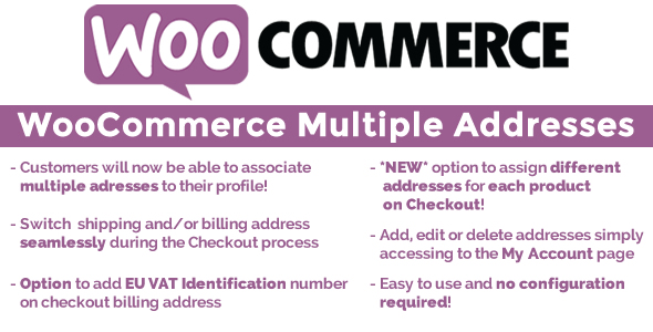 WooCommerce Multiple Customer Addresses v6.0 WordPress商城插件
