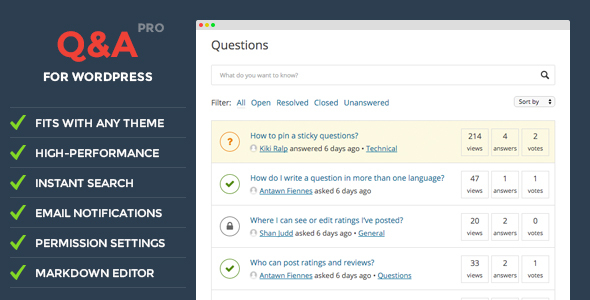 WordPress问答插件插件 DW Question & Answer Pro v1.1.4下载