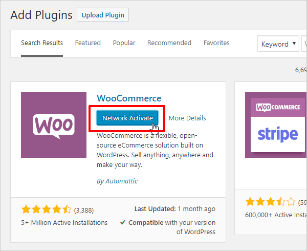 Activate your eCommerce plugin network-wide