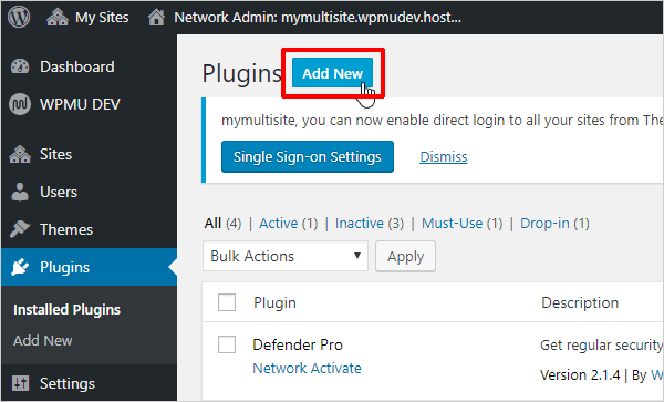 Click Add New to add a new plugin