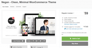 Negan Clean Minimal WooCommerce Theme