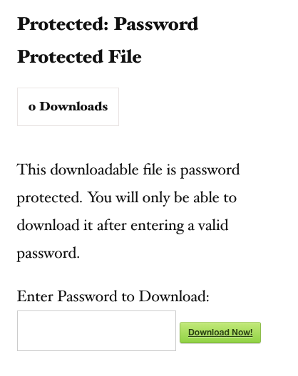 Password Protect Downloads with WordPress
