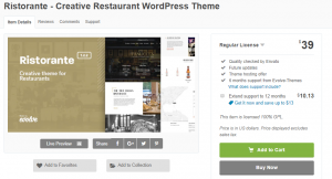 Ristorante - Creative Restaurant WordPress Theme