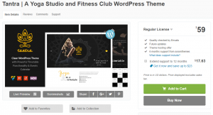 Tantra A Yoga Studio and Fitness Club WordPress Theme