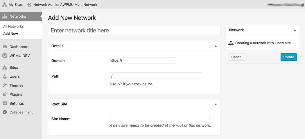 AWPMU Add Network 